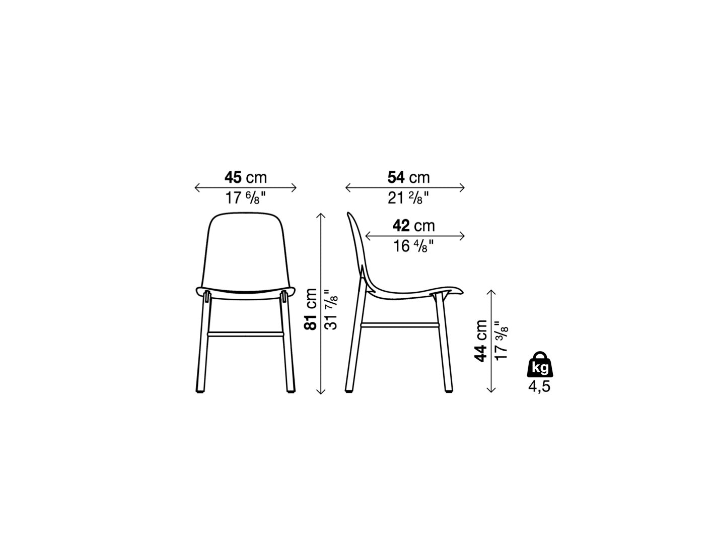 Sharky Chair 鯊魚單椅 - 木腳款