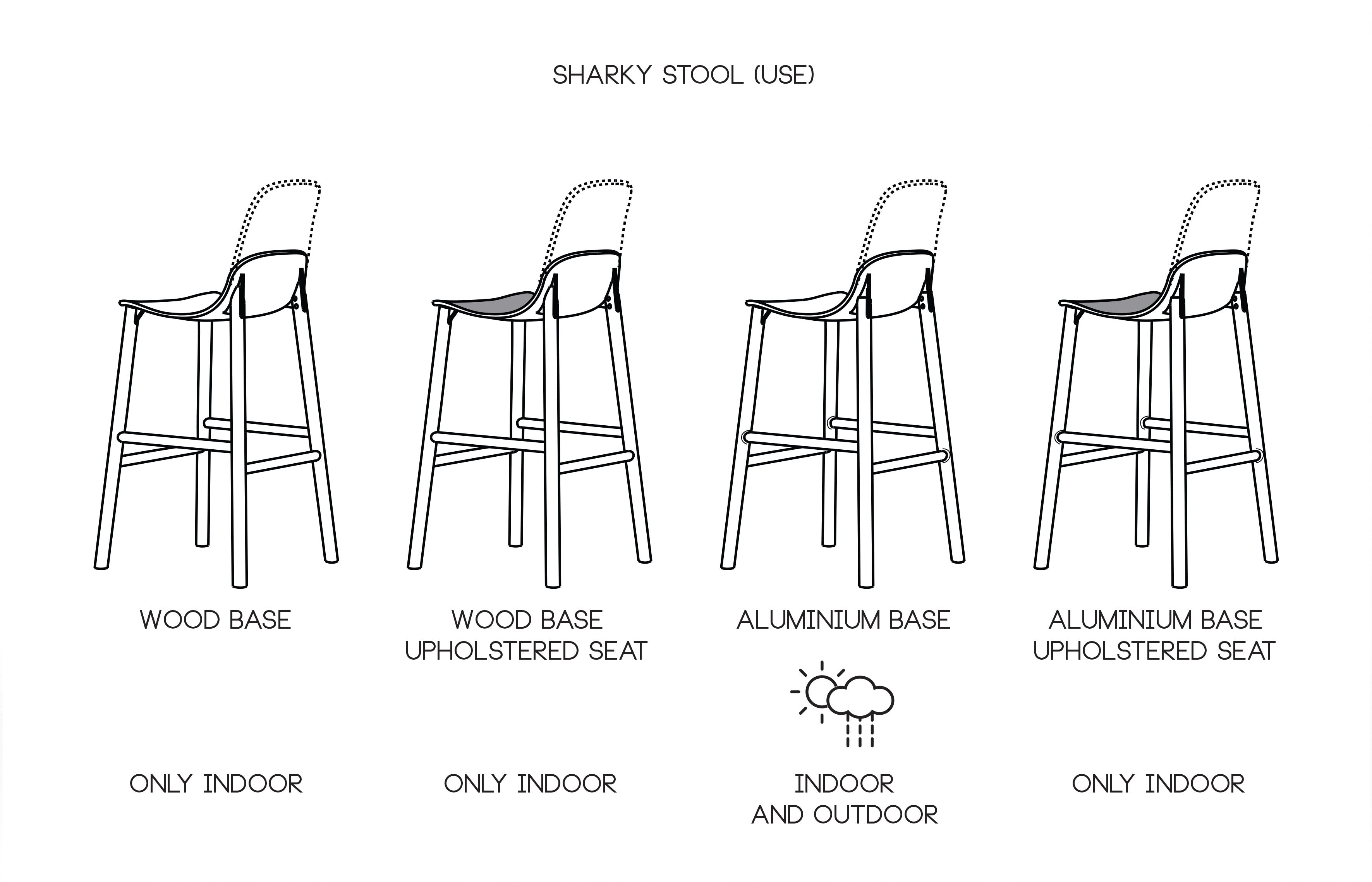 Sharky Stool 鯊魚中島椅 - 高背款 / 木腳 / 座高 66cm