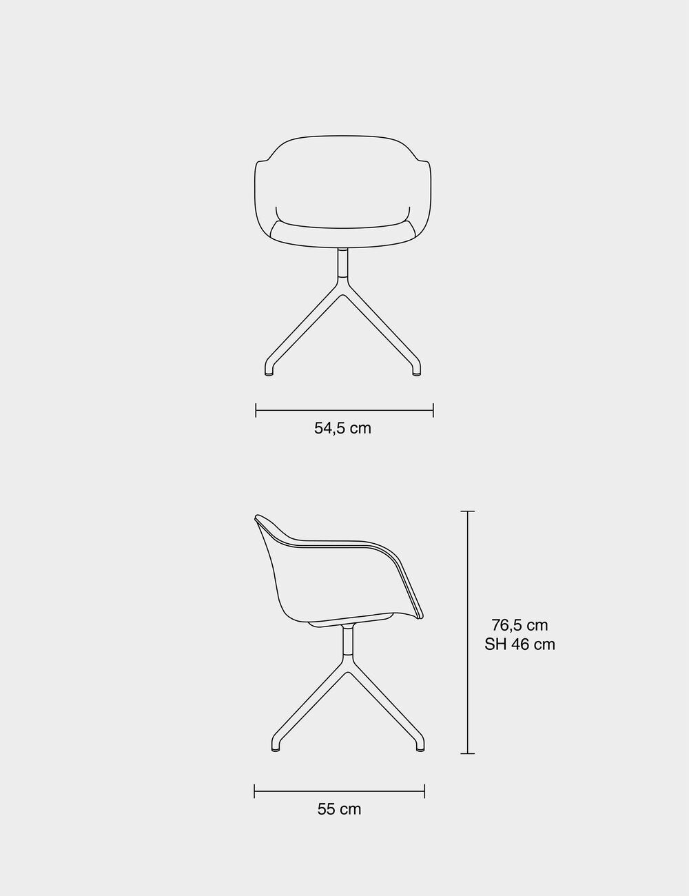 Fiber Armchair Swivel Base 木纖旋轉扶手椅