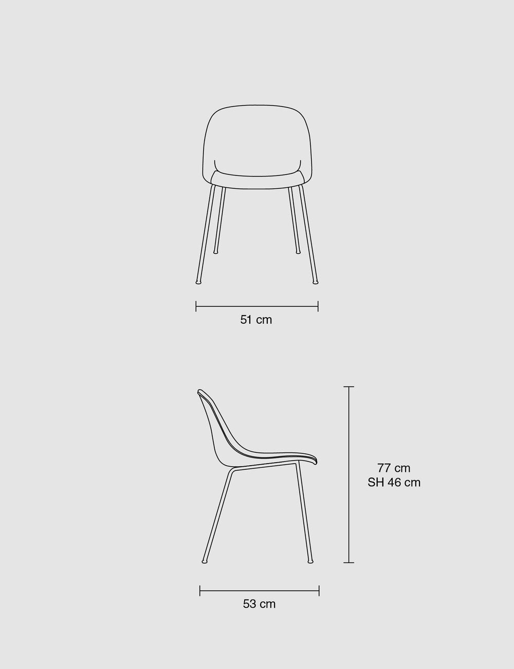 Fiber Side Chair Tube Base 木纖單椅 單柱椅腳