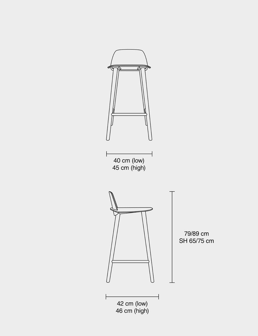 Nerd Barstool 書呆子中島椅 座高 65cm